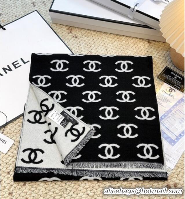 Luxury Cheap Chanel Wool & Cashmere Scarf 180x35cm CH110516 Black 2025