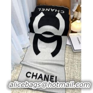 Spot Bulk Chanel Cashmere Long Scarf 200x70cm CH110517 Black 2025