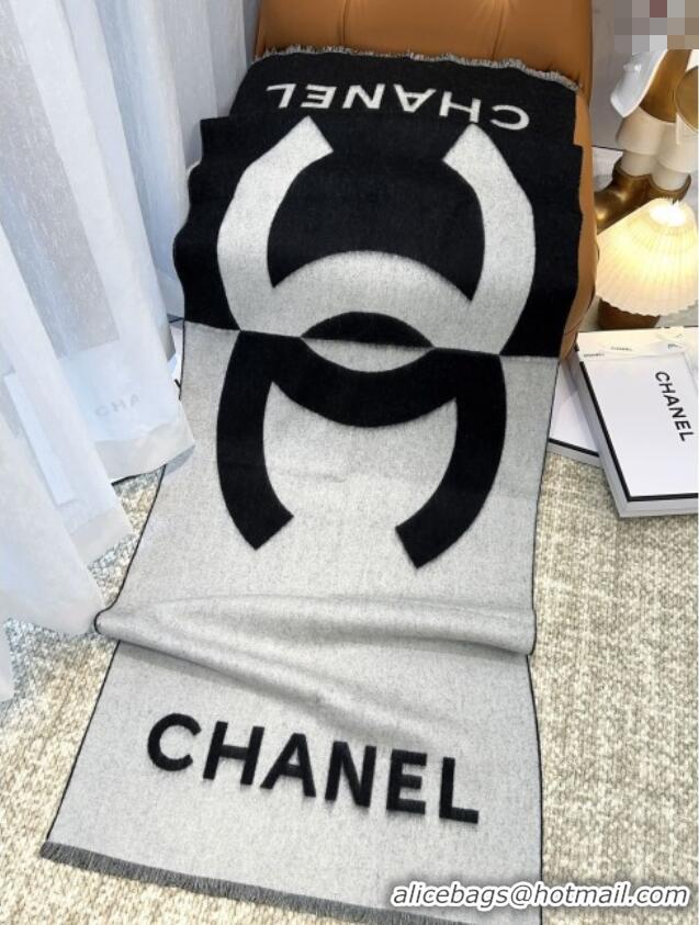 Spot Bulk Chanel Cashmere Long Scarf 200x70cm CH110517 Black 2025