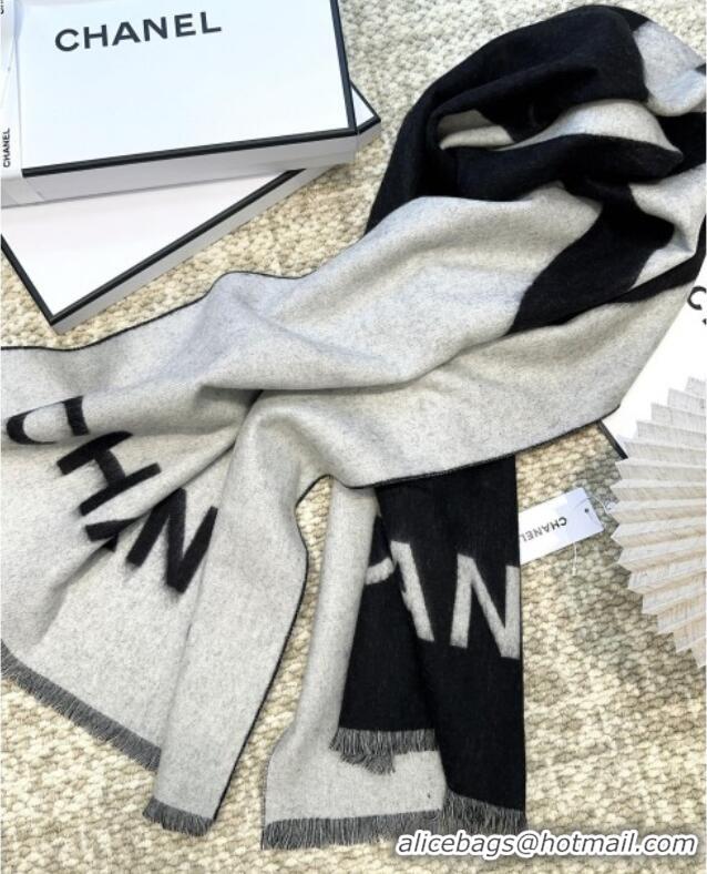 Spot Bulk Chanel Cashmere Long Scarf 200x70cm CH110517 Black 2025