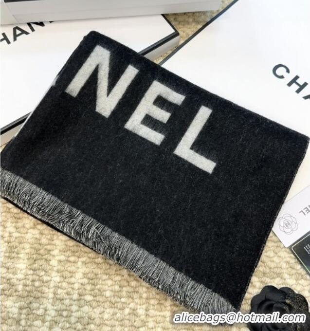 Spot Bulk Chanel Cashmere Long Scarf 200x70cm CH110517 Black 2025