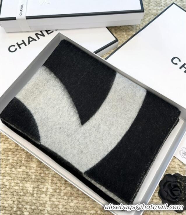 Spot Bulk Chanel Cashmere Long Scarf 200x70cm CH110517 Black 2025