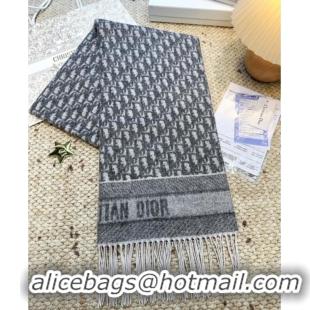Modern Classic Dior Oblique Cashmere Scarf D110511 Grey 2025