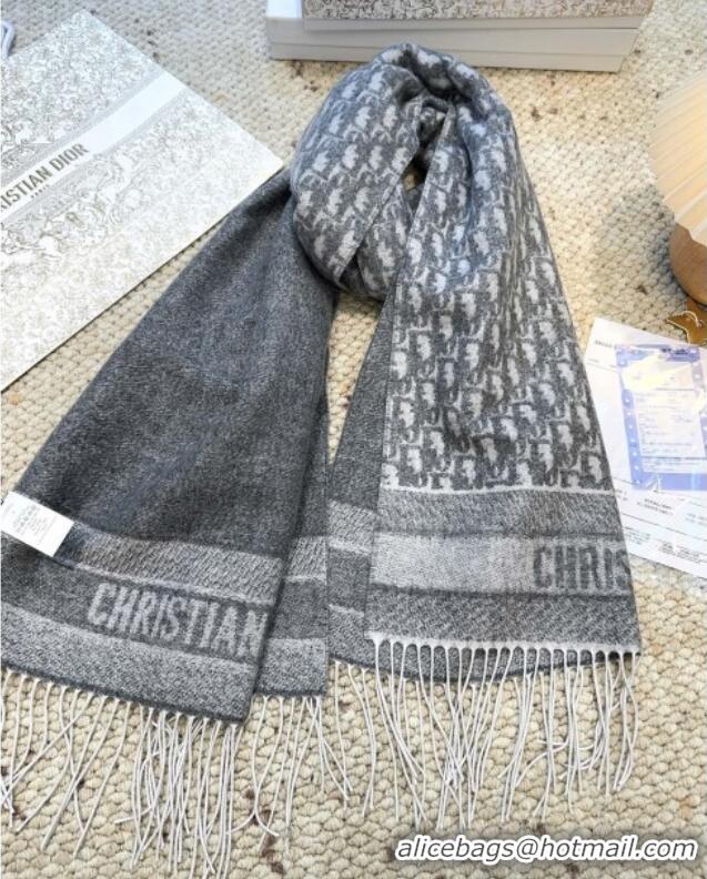 Modern Classic Dior Oblique Cashmere Scarf D110511 Grey 2025