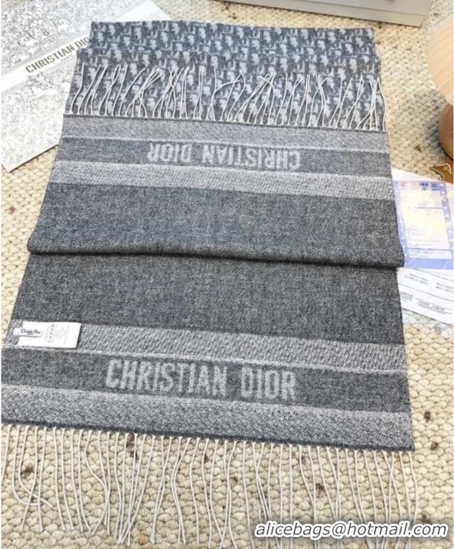 Modern Classic Dior Oblique Cashmere Scarf D110511 Grey 2025