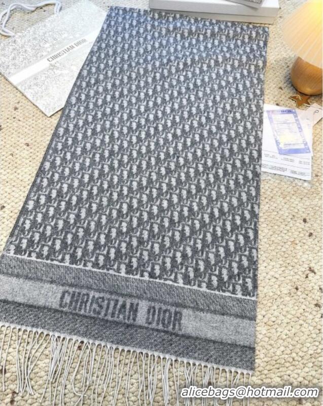 Modern Classic Dior Oblique Cashmere Scarf D110511 Grey 2025