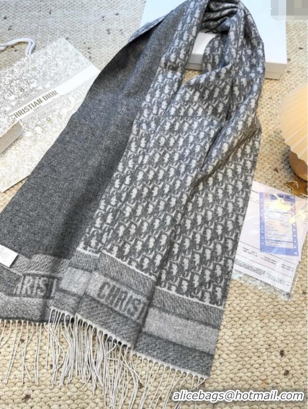 Modern Classic Dior Oblique Cashmere Scarf D110511 Grey 2025