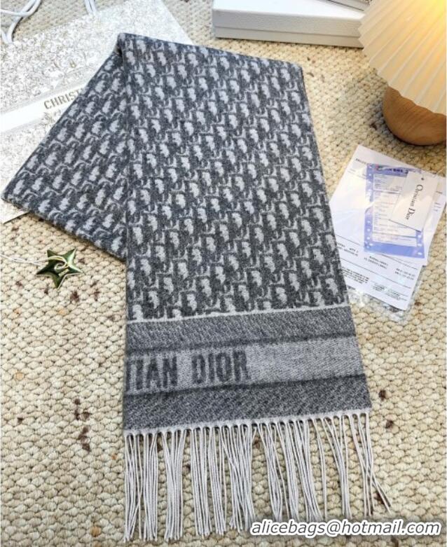 Modern Classic Dior Oblique Cashmere Scarf D110511 Grey 2025