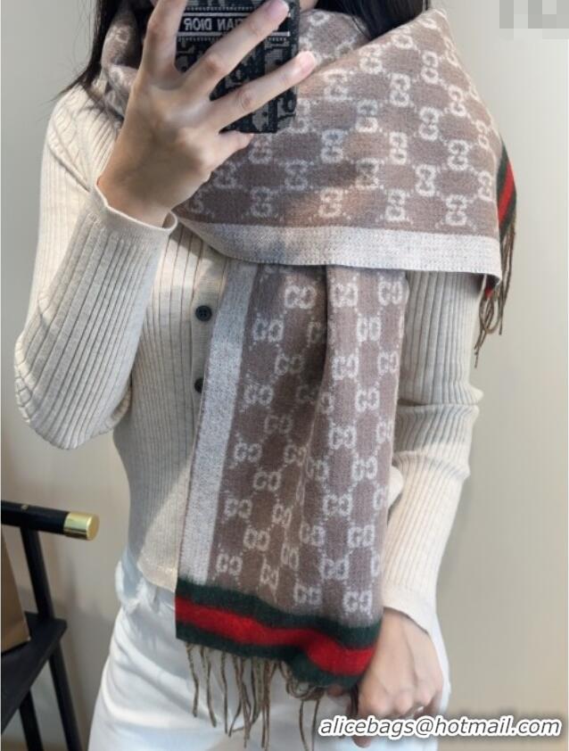 Original Cheap Gucci GG Cashmere Scarf 180x30cm G10507 Grey 2025
