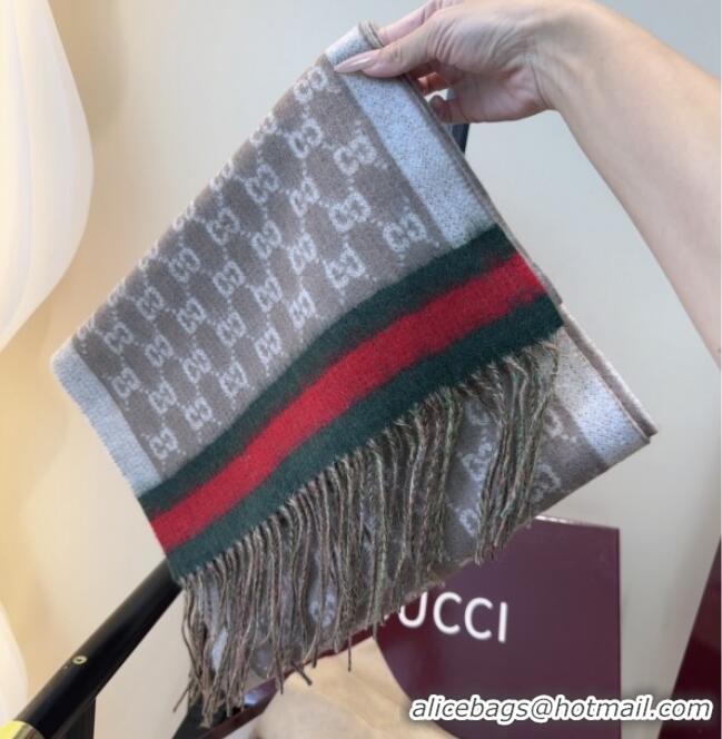 Original Cheap Gucci GG Cashmere Scarf 180x30cm G10507 Grey 2025