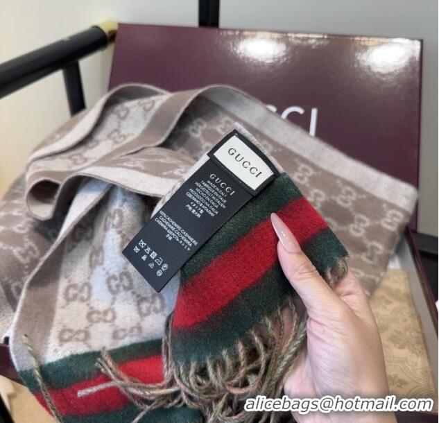 Original Cheap Gucci GG Cashmere Scarf 180x30cm G10507 Grey 2025