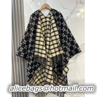 Luxury Discount Gucci GG Wool Jacquard Cape G110519 Black 2025