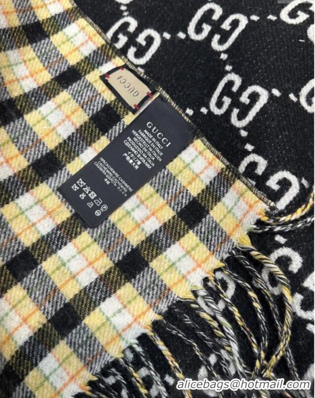 Luxury Discount Gucci GG Wool Jacquard Cape G110519 Black 2025