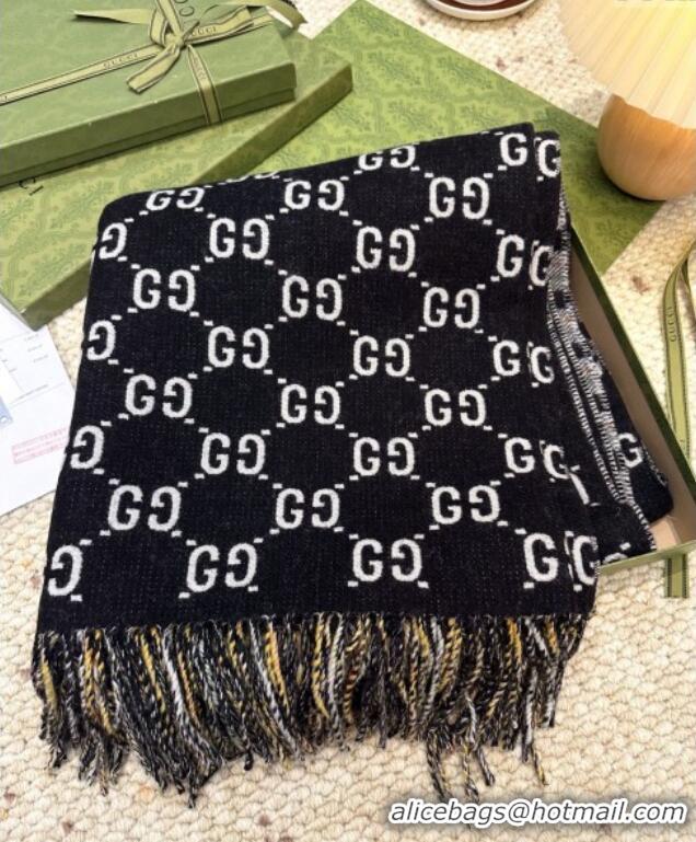Luxury Discount Gucci GG Wool Jacquard Cape G110519 Black 2025