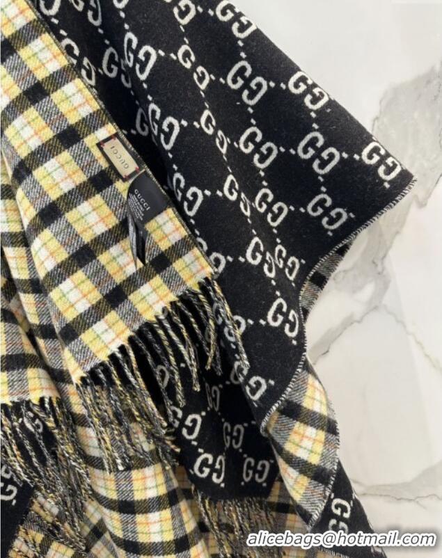 Luxury Discount Gucci GG Wool Jacquard Cape G110519 Black 2025