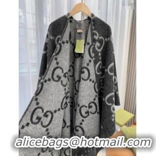 Market Sells Gucci Reversible Jumbo GG Cashmere Cape G110525 Grey 2025