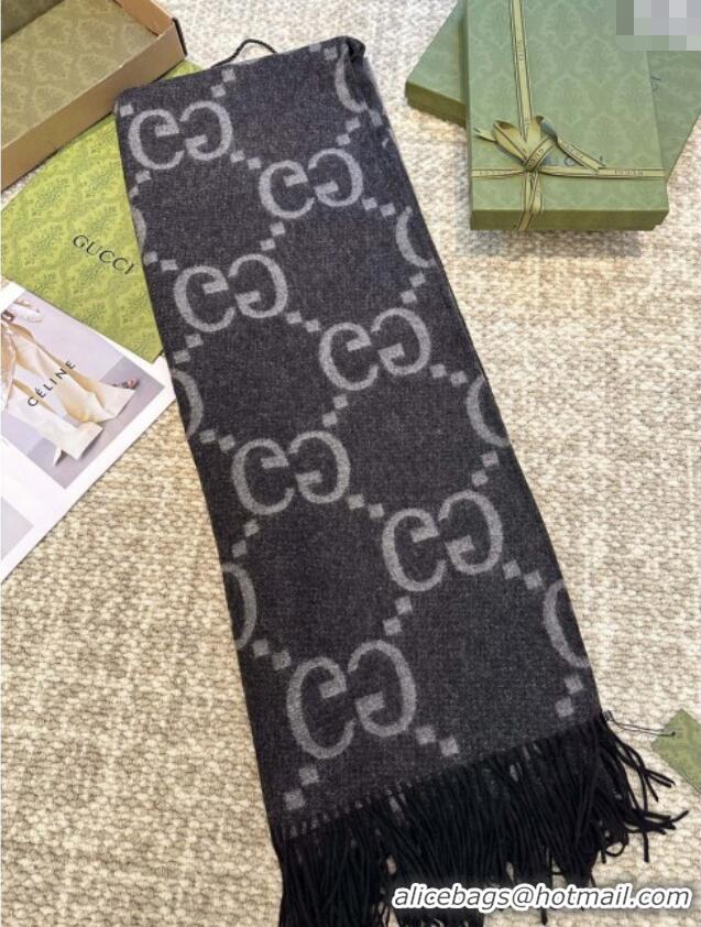 Market Sells Gucci Reversible Jumbo GG Cashmere Cape G110525 Grey 2025