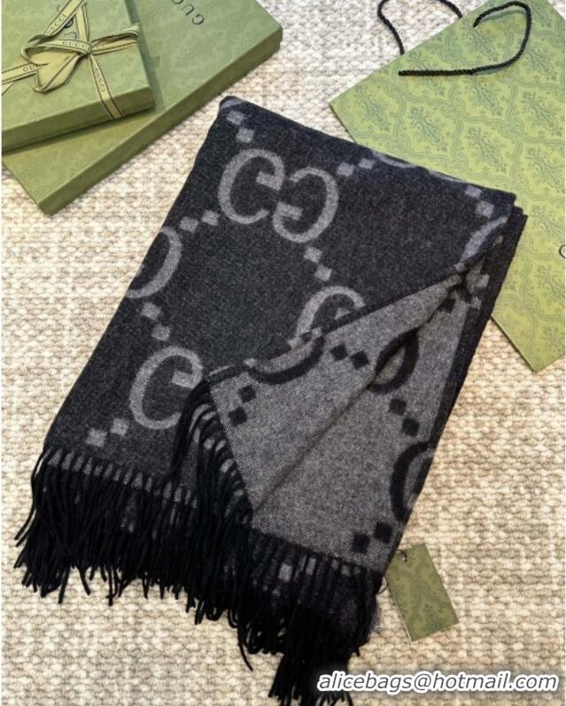 Market Sells Gucci Reversible Jumbo GG Cashmere Cape G110525 Grey 2025