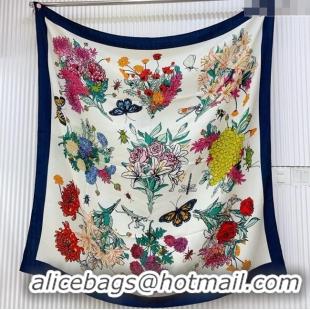 Market Sells Gucci Cashmere & Silk Scarf 140x140 G110612 White/Blue 2025