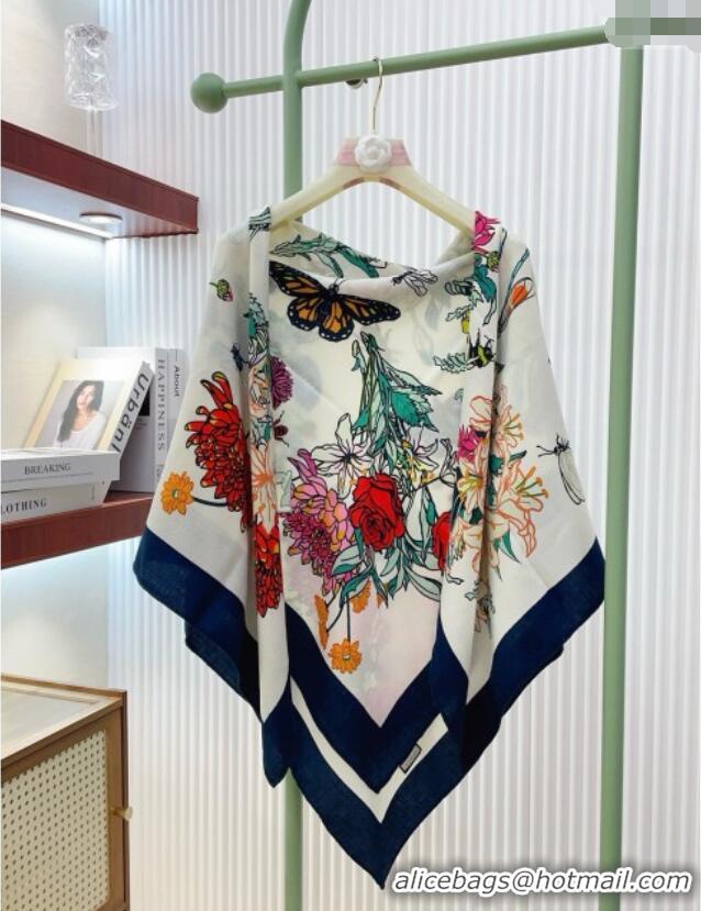 Market Sells Gucci Cashmere & Silk Scarf 140x140 G110612 White/Blue 2025