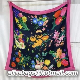 Inexpensive Gucci Cashmere & Silk Scarf 140x140 G110613 Black/Pink 2025