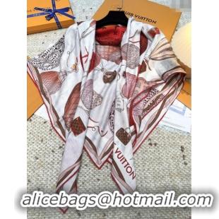 Market Sells Louis Vuitton Cashmere & Silk Scarf 140x140 LV110512 Red 2025