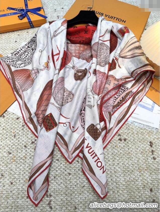 Market Sells Louis Vuitton Cashmere & Silk Scarf 140x140 LV110512 Red 2025