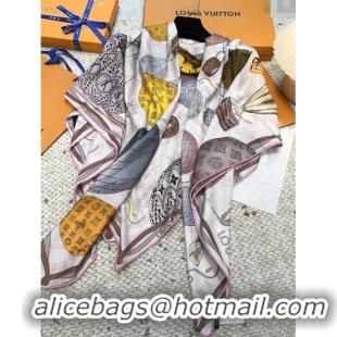 Market Sells Louis Vuitton Cashmere & Silk Scarf 140x140 LV110513 Beige 2025