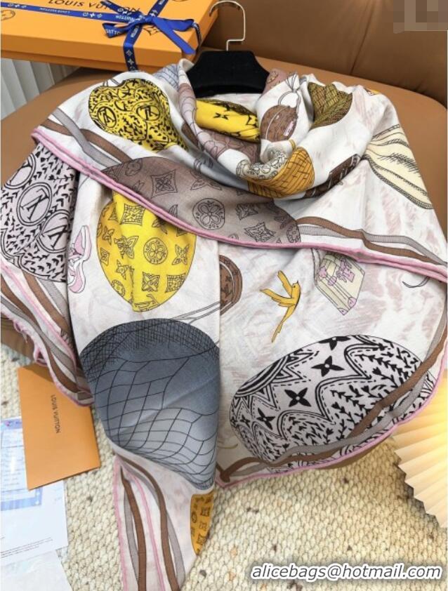 Market Sells Louis Vuitton Cashmere & Silk Scarf 140x140 LV110513 Beige 2025
