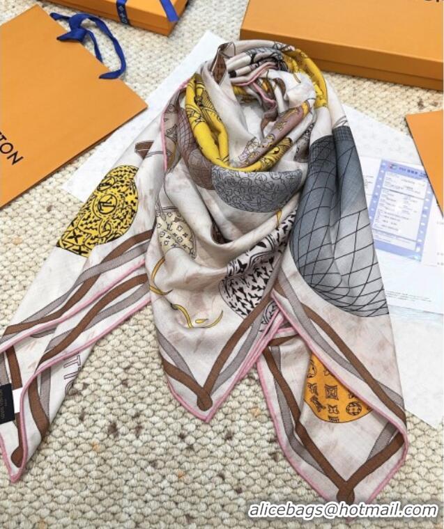 Market Sells Louis Vuitton Cashmere & Silk Scarf 140x140 LV110513 Beige 2025