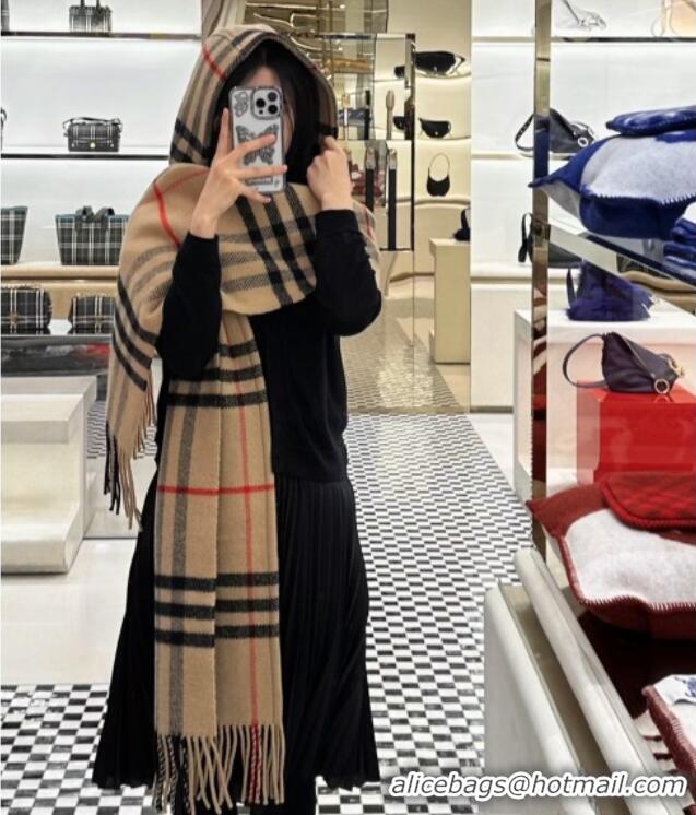 Modern Classic Burberry Cashmere Hooded Scarf B110601 2025