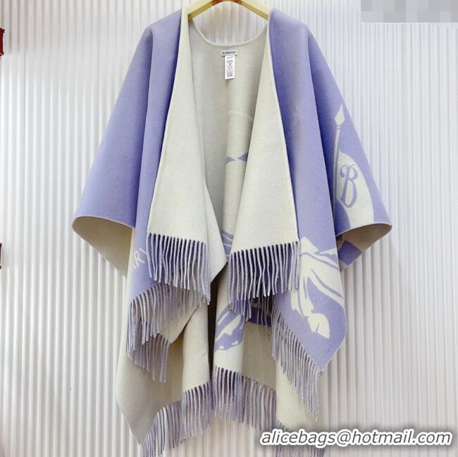Modern Classic Burberry Cashmere Cape B110602 Light Purple 2025