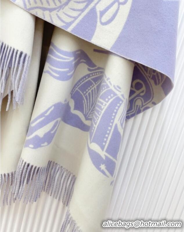 Modern Classic Burberry Cashmere Cape B110602 Light Purple 2025