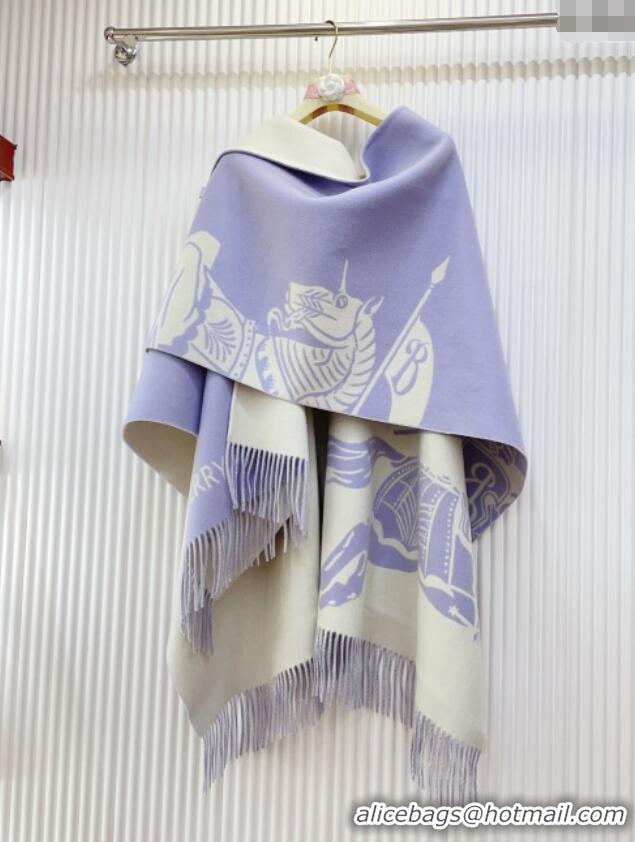 Modern Classic Burberry Cashmere Cape B110602 Light Purple 2025