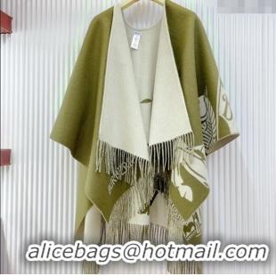 Top Grade Promotional Burberry Cashmere Cape B110606 Green 2025