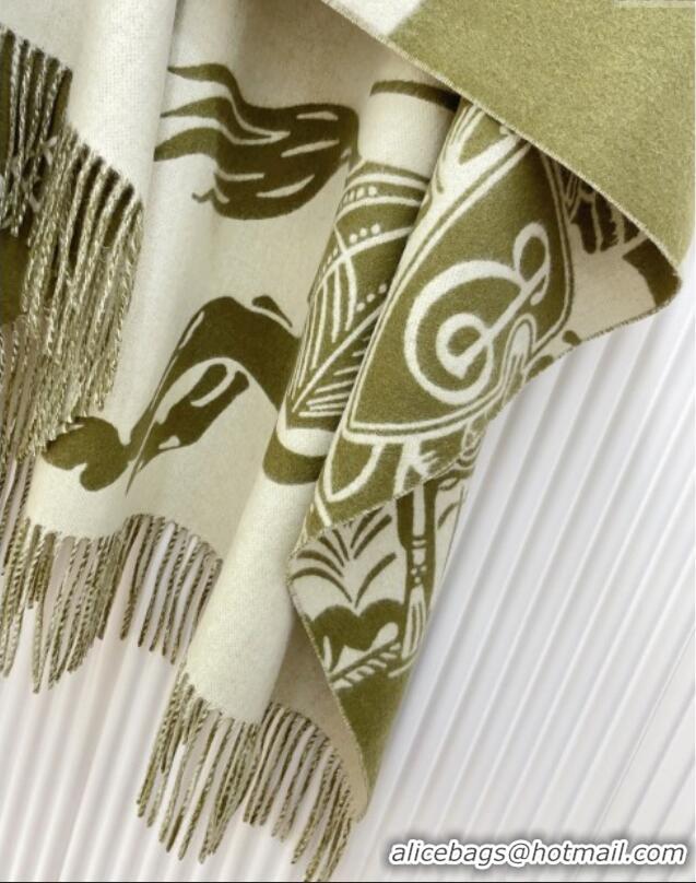 Top Grade Promotional Burberry Cashmere Cape B110606 Green 2025