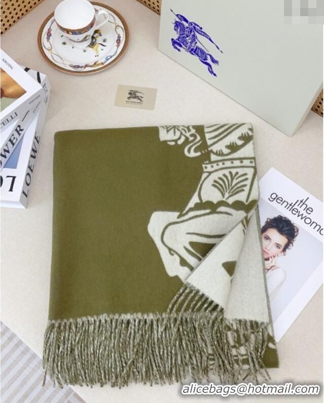 Top Grade Promotional Burberry Cashmere Cape B110606 Green 2025