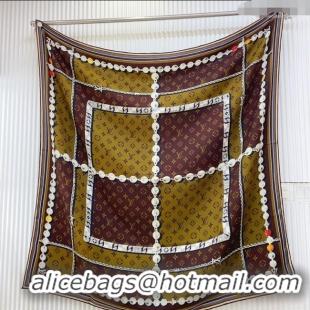 Affordable Price Louis Vuitton Cashmere & Silk Scarf 140x140 LV110607 Brown 2025