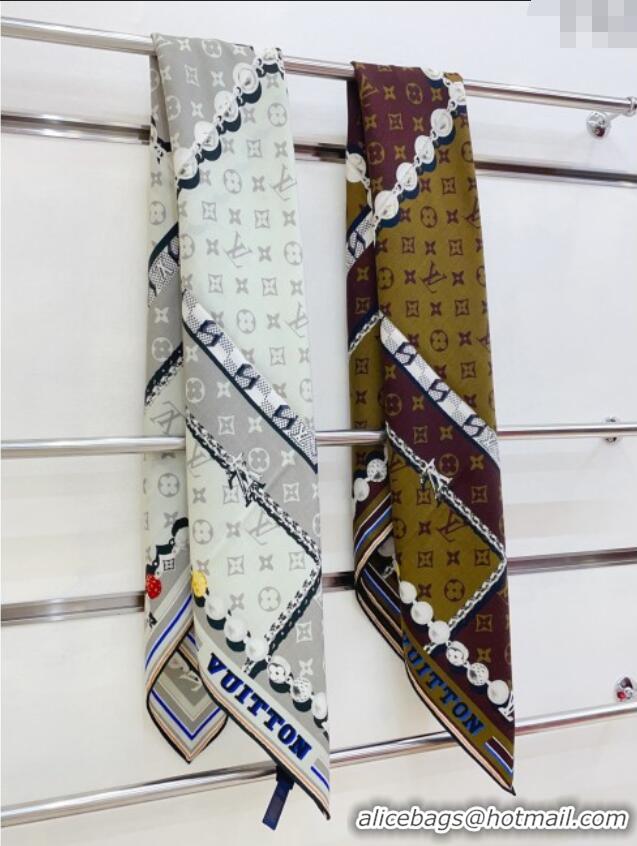 Affordable Price Louis Vuitton Cashmere & Silk Scarf 140x140 LV110607 Brown 2025