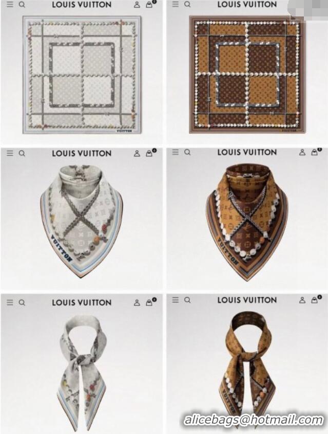 Affordable Price Louis Vuitton Cashmere & Silk Scarf 140x140 LV110607 Brown 2025