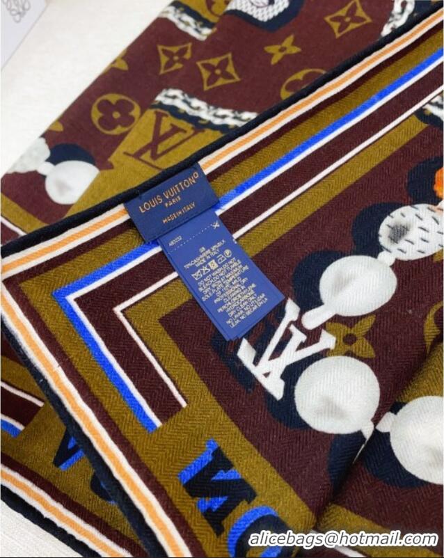 Affordable Price Louis Vuitton Cashmere & Silk Scarf 140x140 LV110607 Brown 2025