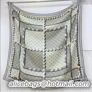 Spot Bulk Louis Vuitton Cashmere & Silk Scarf 140x140 LV110608 Grey 2025