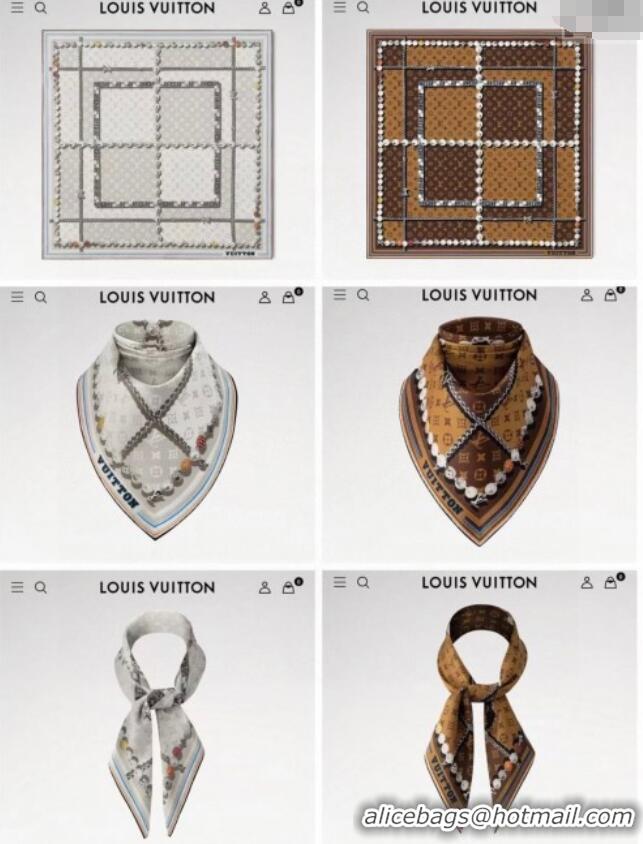 Spot Bulk Louis Vuitton Cashmere & Silk Scarf 140x140 LV110608 Grey 2025