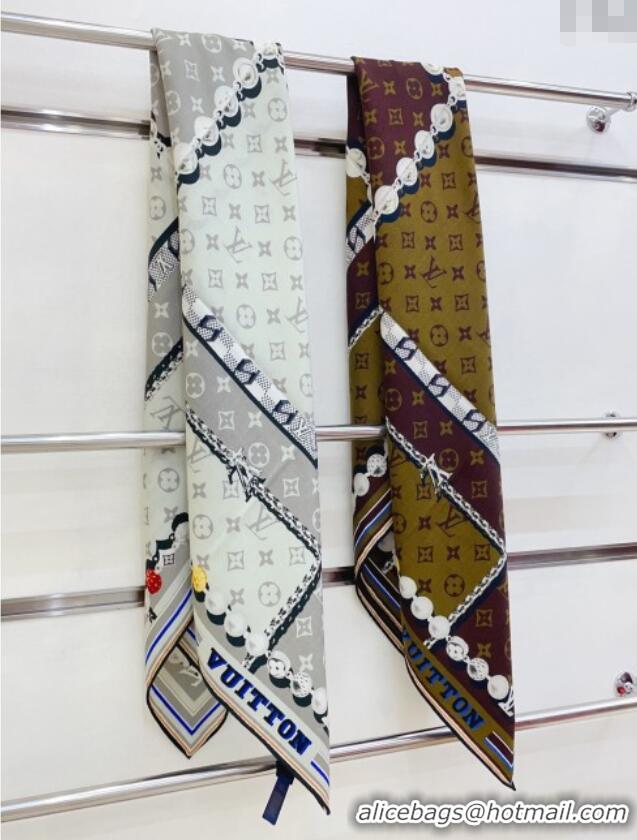 Spot Bulk Louis Vuitton Cashmere & Silk Scarf 140x140 LV110608 Grey 2025