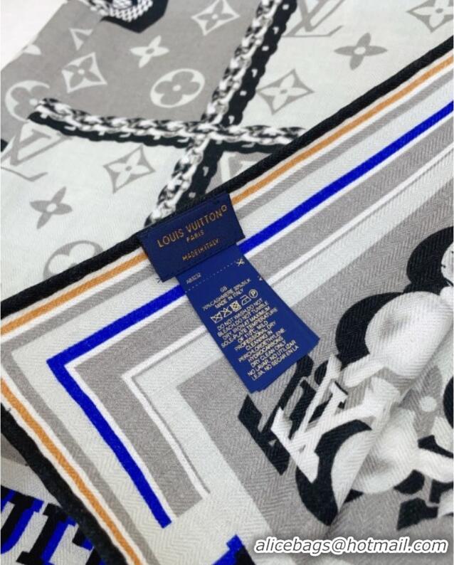 Spot Bulk Louis Vuitton Cashmere & Silk Scarf 140x140 LV110608 Grey 2025