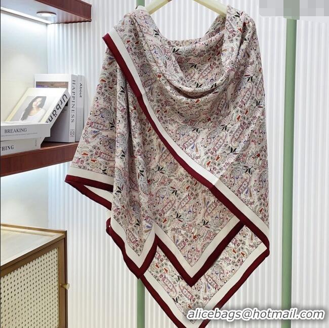 Good Looking Louis Vuitton Cashmere & Silk Scarf 140x140 LV110703 Burgundy 2025