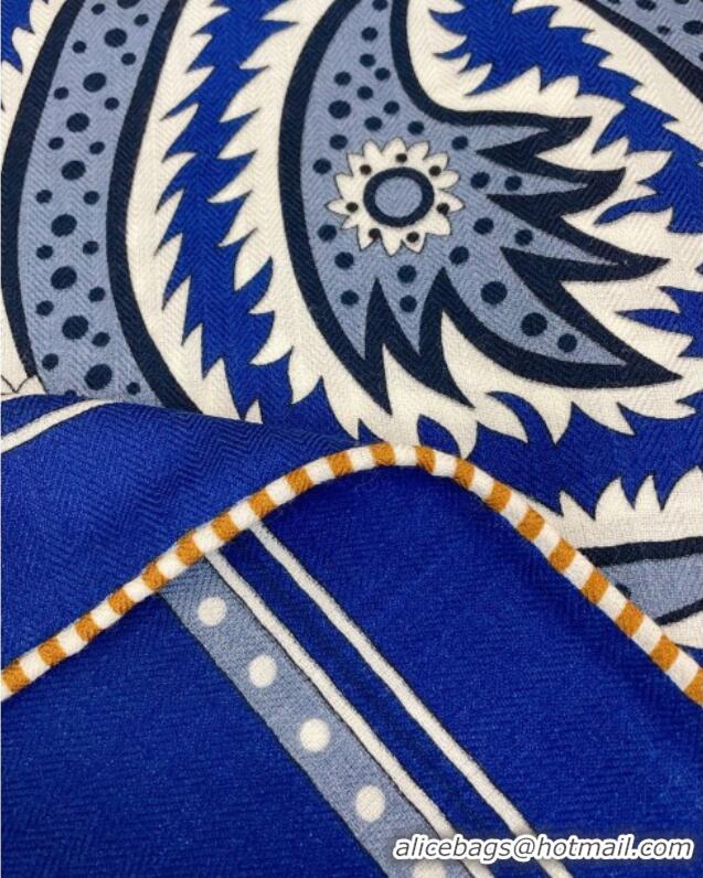 Grade Quality Hermes Cashmere & Silk Scarf 140x140 H110614 Blue 2025