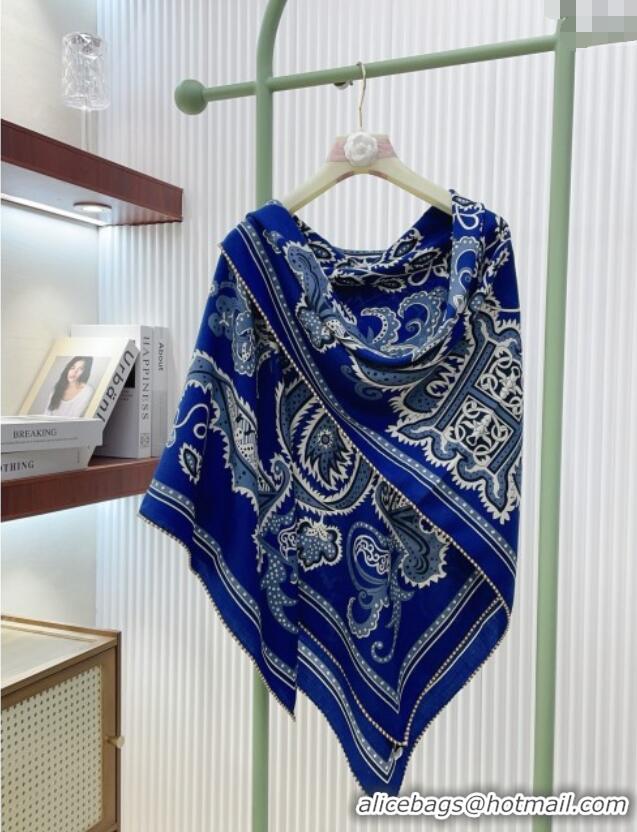 Grade Quality Hermes Cashmere & Silk Scarf 140x140 H110614 Blue 2025