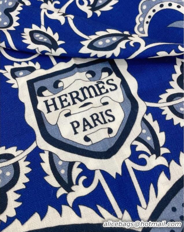 Grade Quality Hermes Cashmere & Silk Scarf 140x140 H110614 Blue 2025