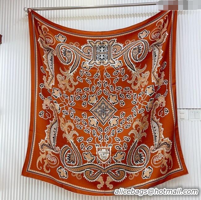New Cheap Hermes Cashmere & Silk Scarf 140x140 H110615 Brickred 2025